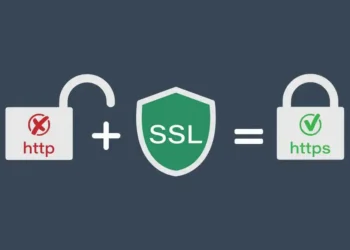 HTTP vs HTTPS diagram showing HTTP with SSL certificate creating a secure HTTPS connection