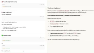 Error I Tested
print(“Hello World” with the help of chatgpt or claude