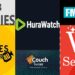 A collage showing logos of streaming websites including 123Movies, FMovies, HuraWatch, WatchSeries, Movies4u, and CouchTuner – popular alternatives to Hurawatch for watching movies and TV shows online.