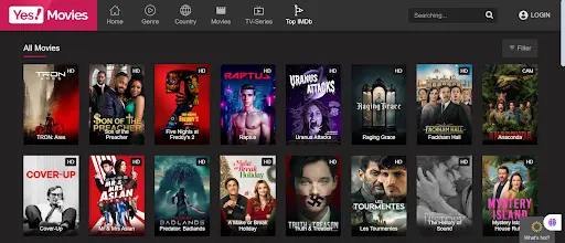 YesMovies Streaming Platform – Clean Layout with Movies, TV Shows, and Multiple Regions