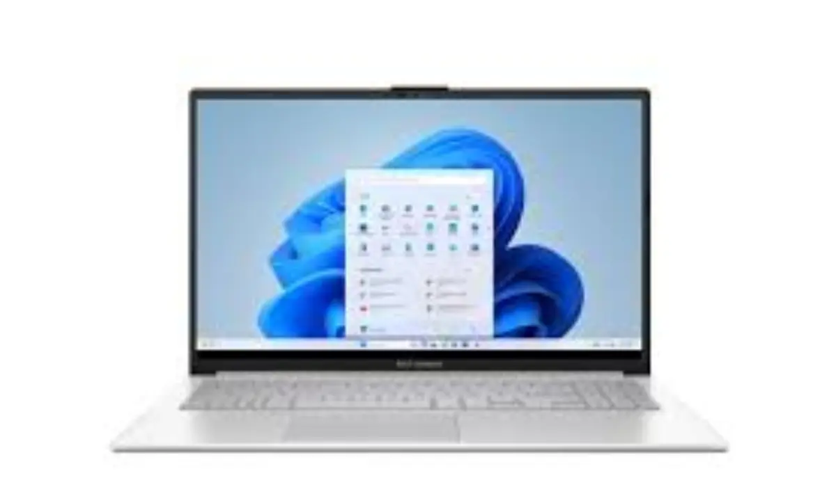 ASUS VivoBook Go slim and lightweight laptop with Windows interface on screen, ideal for students who travel daily, study in libraries, and attend multiple classes