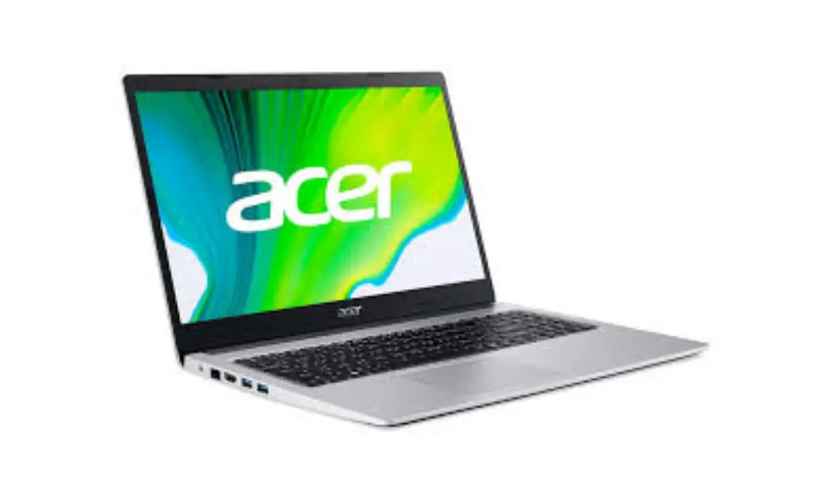 Acer Aspire 3 laptop with silver body and Acer logo on screen, suitable for students, online classes, essay writing, and daily productivity tasks