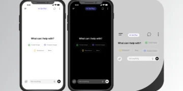 ChatGPT interface on mobile devices showing light and dark mode, illustrating how to use ChatGPT for writing clear and professional work emails faster