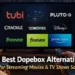 Featured image showing streaming platforms like Tubi, Pluto TV, Freevee, and Prime Video as legal and safe alternatives to Dopebox for movies and TV shows.