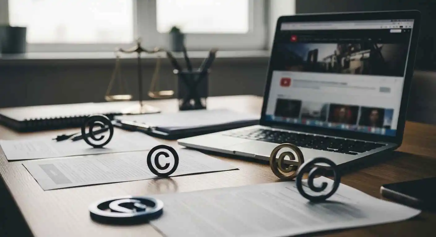 Visual representation of the legal gray area around downloading YouTube videos and copyright law