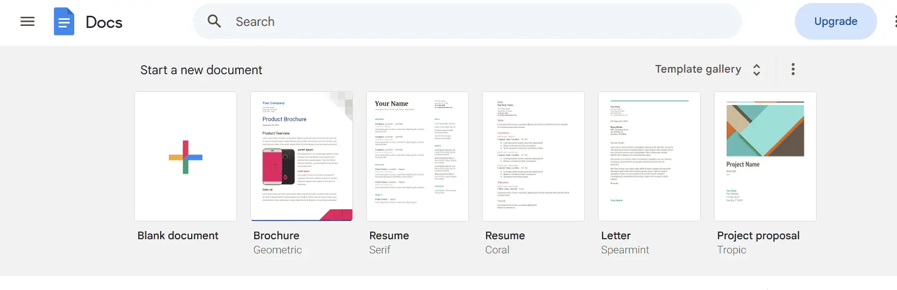 Google Docs dashboard showing document templates and interface, highlighting AI writing add-ons like Grammarly for Docs and Surfer SEO for real-time content optimization