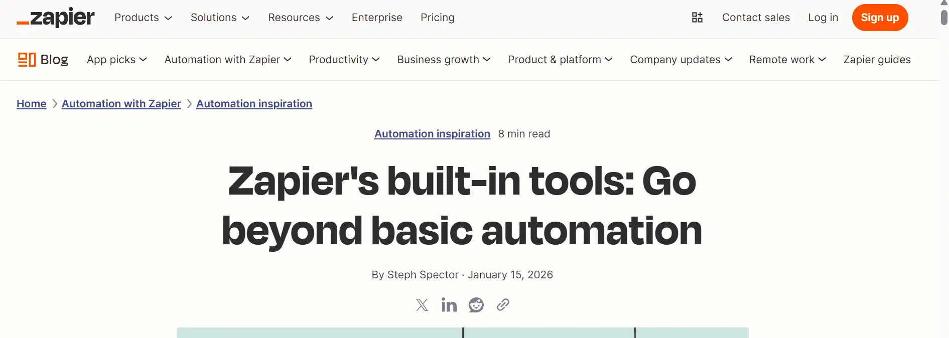 Zapier automation dashboard showing workflow tools for RSS to AI summaries, automated LinkedIn posting, blog-to-social scheduling, and email marketing automation for bloggers and content creators.