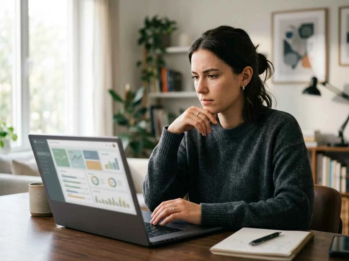 Person reviewing warranty status information on a laptop screen