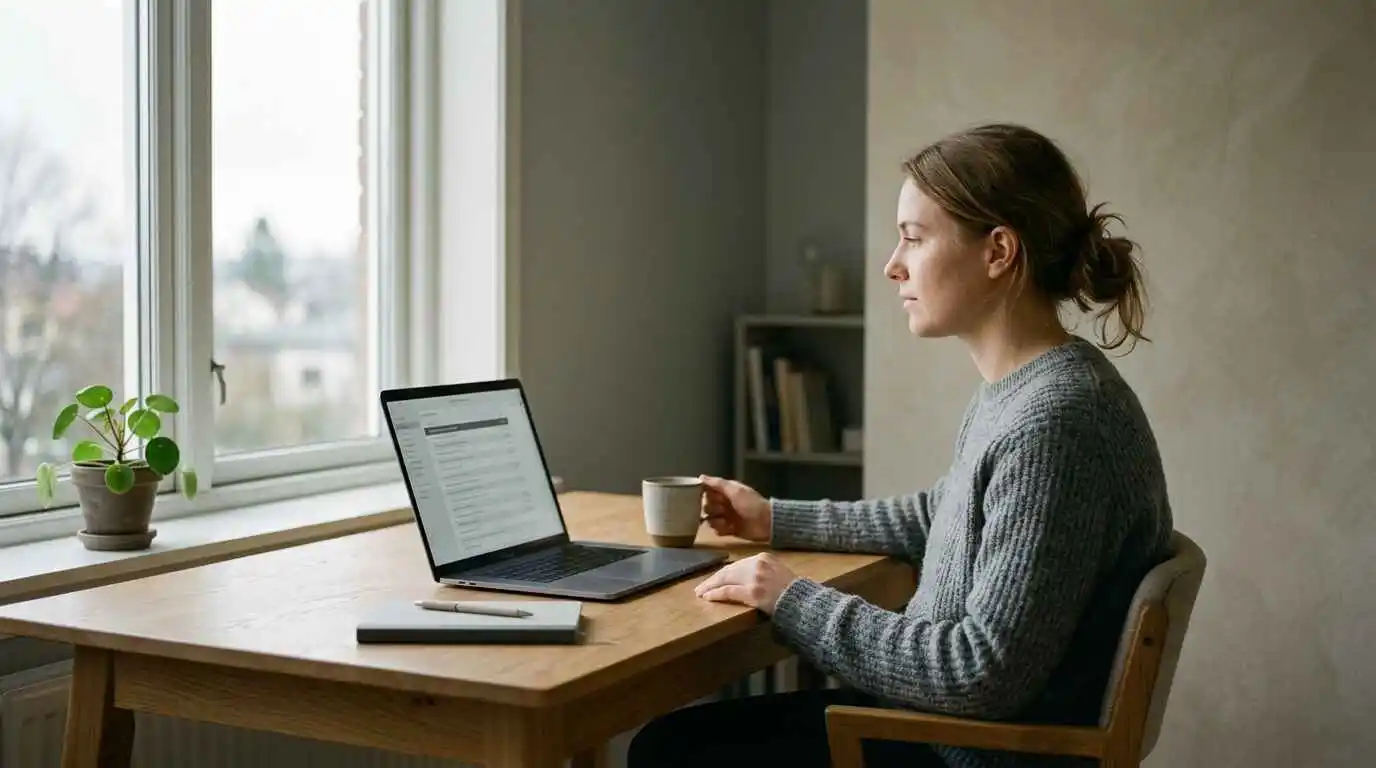 Marketer reviewing and cleaning an email subscriber list on a laptop screen